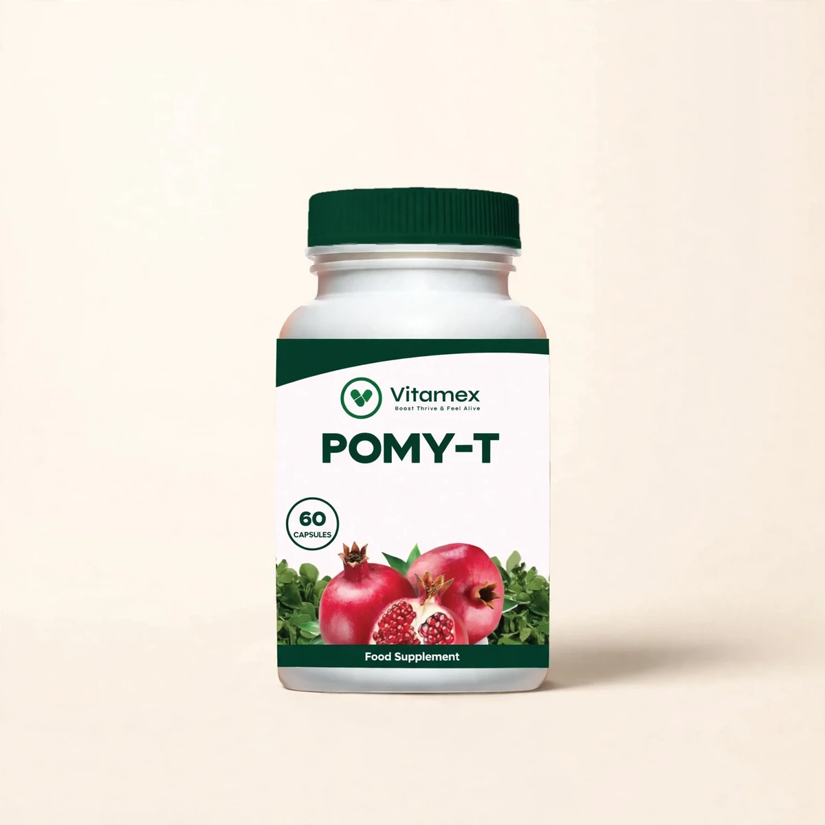 Pomy-T pomegranate capsules in the Vitamex pack