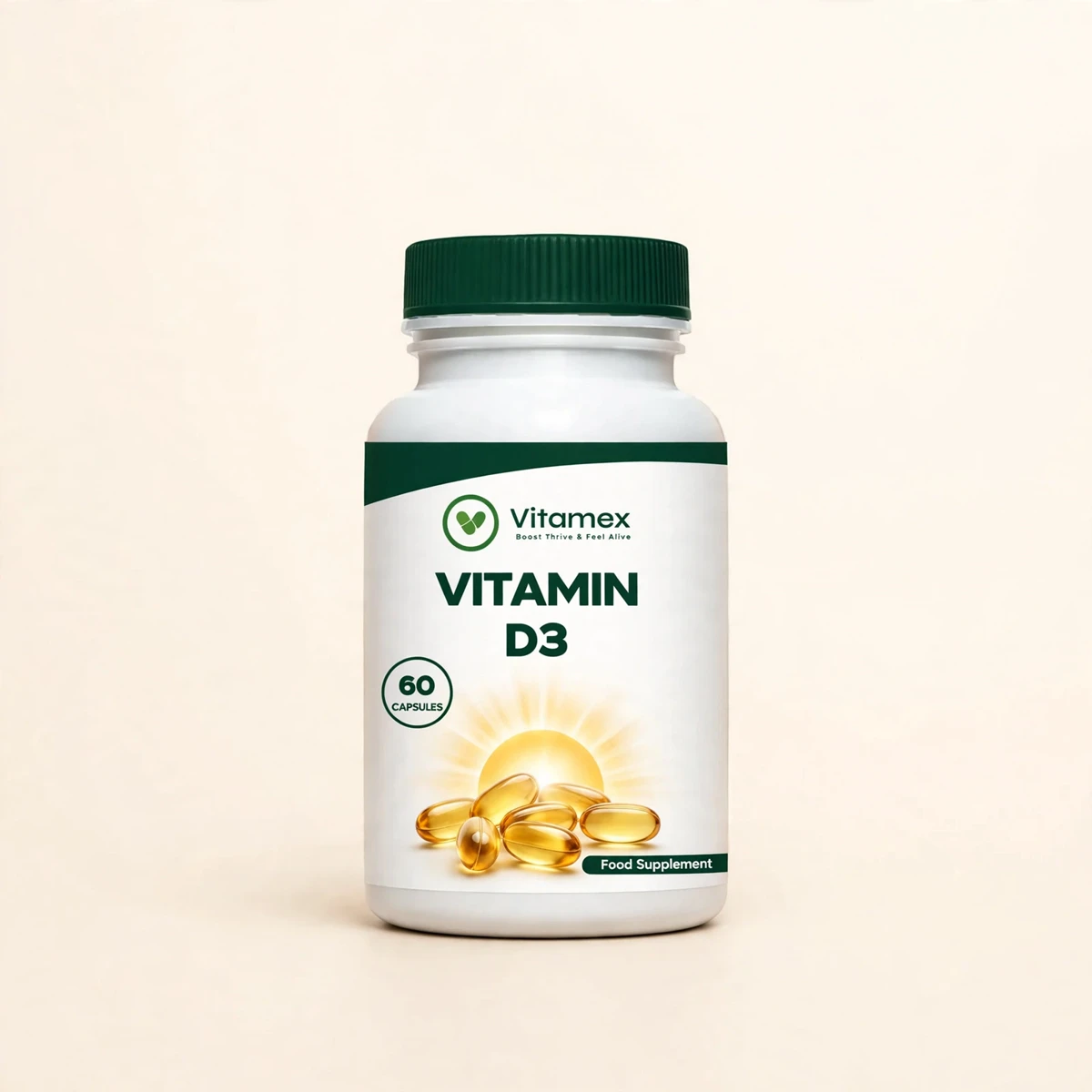 Vitamin D3 capsules in the Vitamex pack